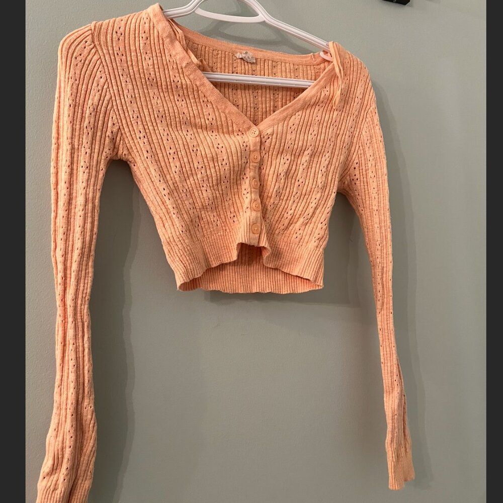 Garage Orange Cropped Cardigan